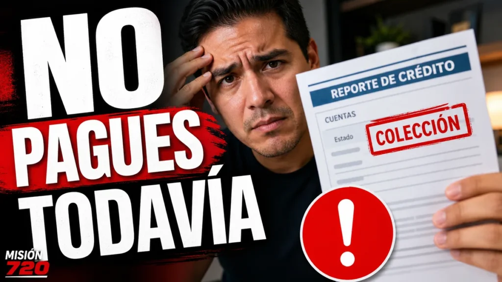 Persona revisando una coleccion en su reporte de credito antes de pagar