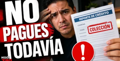 Persona revisando una coleccion en su reporte de credito antes de pagar